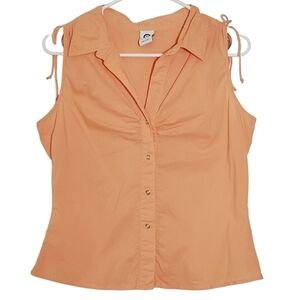 🟢1009 * Ellemenno Sleeveless Top Pegasus Embroidered Back Orange Size L